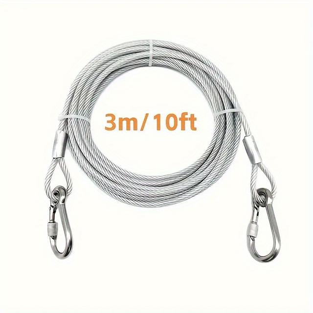 TEMU Stainless Chain With Reflective And Rust Resistant Function For Medium Large Dogs In Length 118.11inch/ 181.1inch/ 354.33inch/ 590.55inch