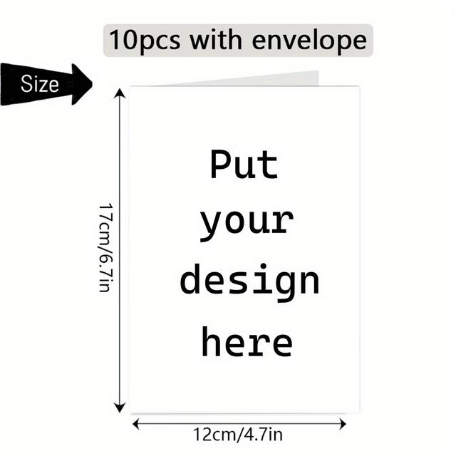 TEMU 10pcs/50pcs/100pcs, High Quality Greeting Cards Envelopes