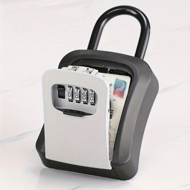 TEMU Wire Rope Code Lock Key Box Construction Site Anti-theft Lock Residential Wall Decoration Code Key Box