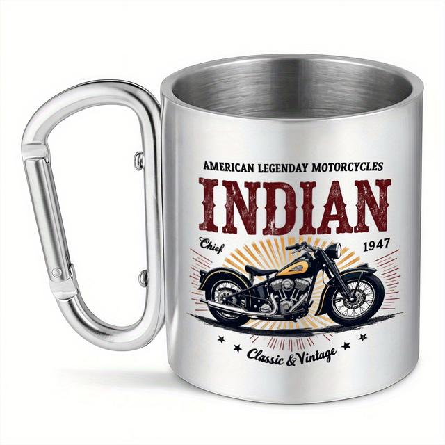 TEMU 1pc 10oz Design Coffee Mug - Reusable Stainless Steel Cup, Hand Wash Only, Home, Office, Or Holiday Gifts (christmas, Valentine's Day, Birthday), Coffee Bar Accessories