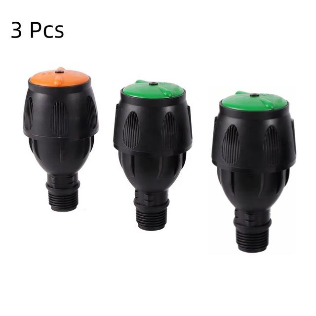 TEMU 3-pack 360 Degree Rotating Sprinkler Heads, 1/2 Inch, Long Distance Irrigation For Lawn & Agriculture, Plastic Universal Thread Connector, No Battery Required