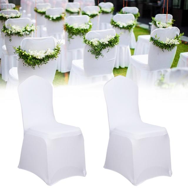 TEMU 50pcs/100pcs Universal Chair Covers, Stretch White Chair Covers, Dining Chair Covers, Suitable For Hotel Banquets, Wedding Parties, Decorative Chair Covers