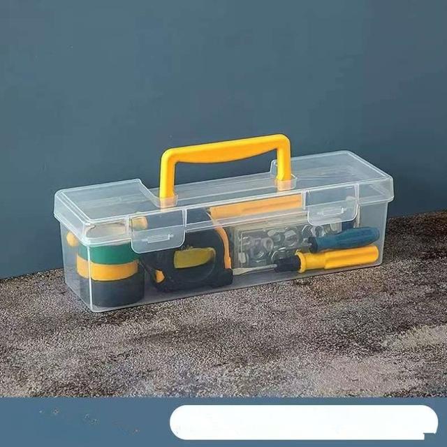 TEMU Multifunctional Home Hardware Tool Box | Portable Plastic Storage Organizer With Separate Compartments For Wrenches And Screw Additions