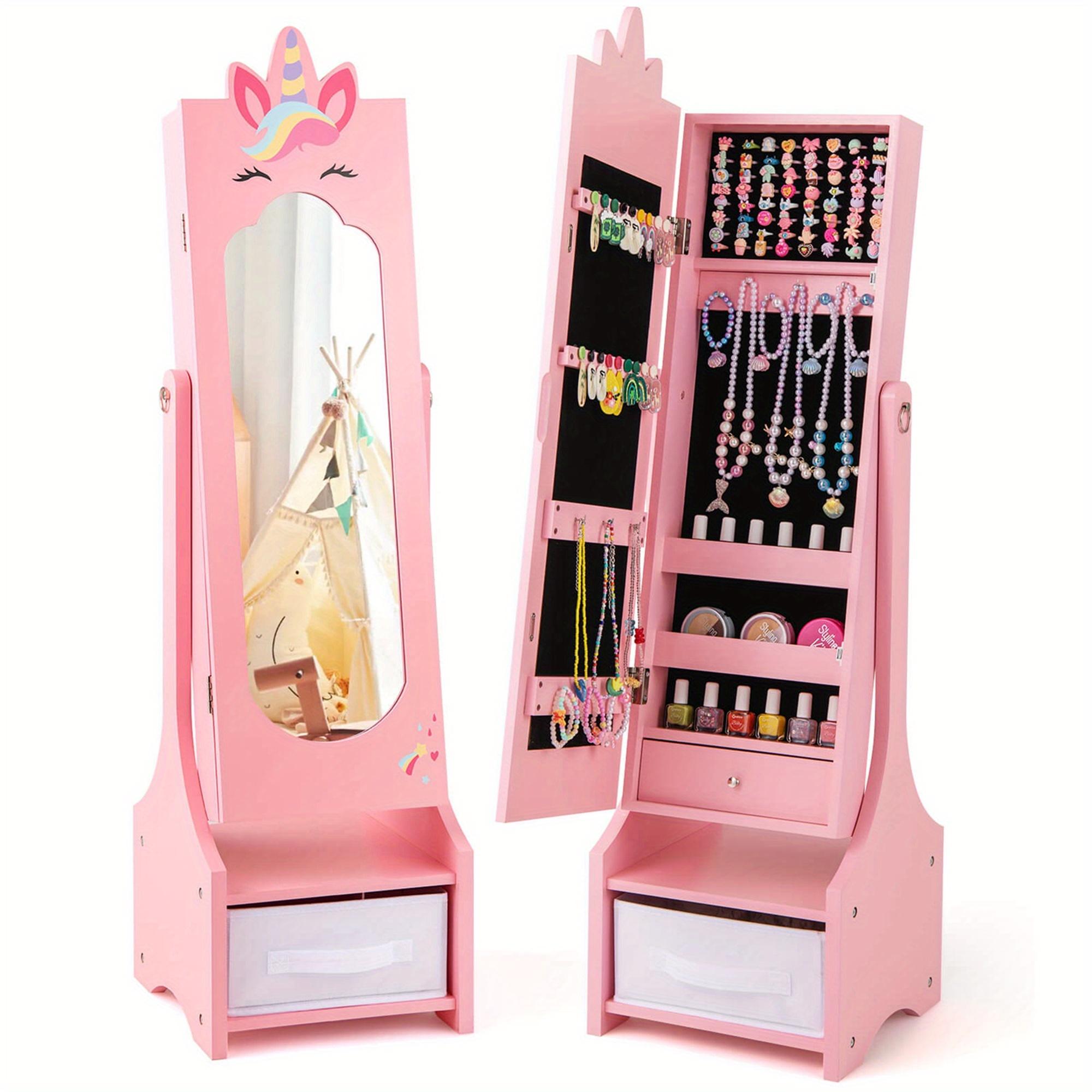 TEMU Maxmass Jewelry Cabinet With Full-length Mirror Drawer 2 Adjustable Tilt , Jewelry Armoires