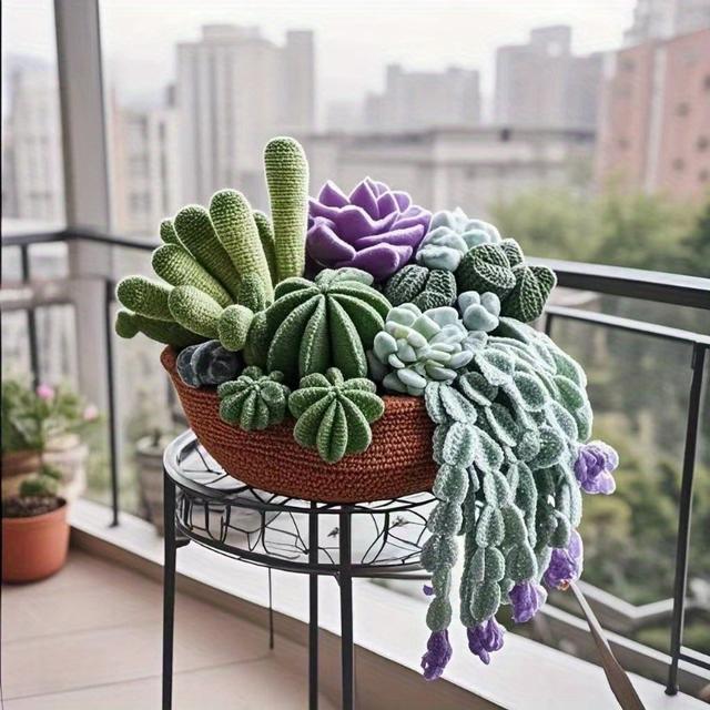 TEMU 초보자를 위한 완전한 크로셰 키트 - 야드, 후크 및 비디오 튜토리얼 포함 - 1개 카투스 포트 크로셰 키트와 니트 도구