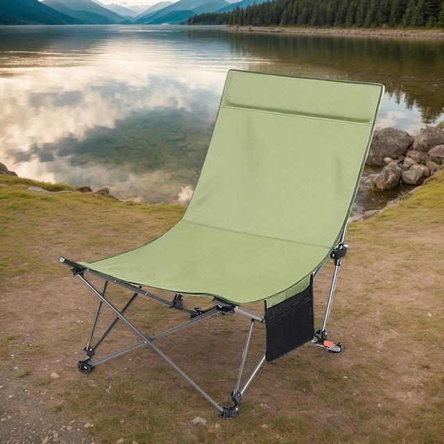 TEMU เก้าอี้พับได้แบบเตี้ย | ดีไซน์สแตนเลสพกพาสะดวก สำหรับนั่งพักผ่อน เหมาะสำหรับตกปลาและแคมป์ปิ้งกลางแจ้ง พร้อมคุณสมบัติพับเก็บได้ขนาดกะทัดรัด