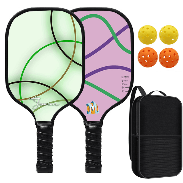 TEMU Set Of Pickleball Paddles Including 2 Rackets, 4 Balls, And 1 Storage Bag, Featuring A Reinforced Fiberglass Surface And A Honeycomb Polypropylene Core, Id 251227-105049