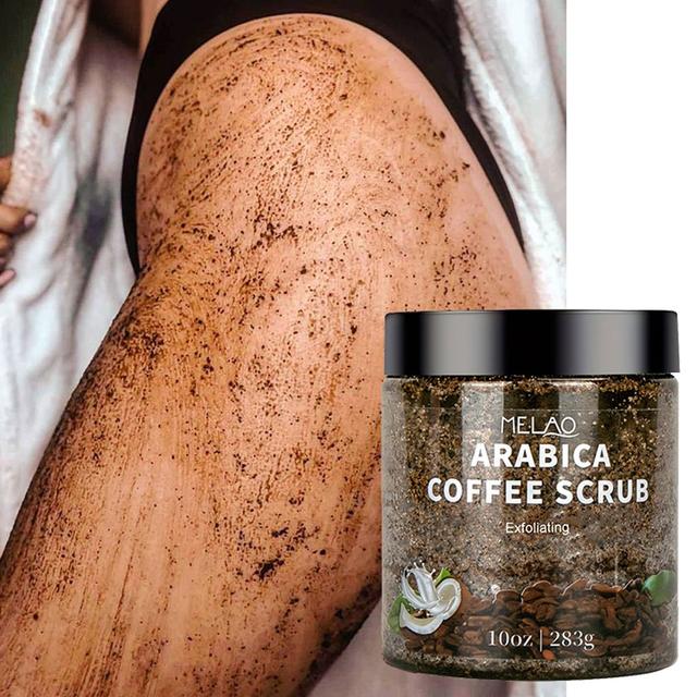TEMU MELAO Kaffee-Scrub mit Mineral-Salz und Kaffeesamen-Pulver, spendet Feuchtigkeit für Gesicht und Körper, geeignet für jede Hauttypen