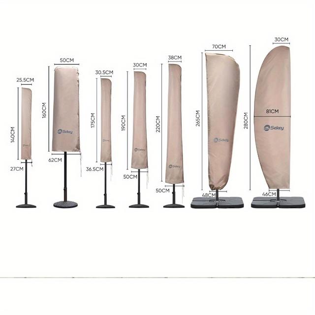 TEMU Premium Protective Cover For 300cm Parasol | With Mounting Rod & Zip Fastener