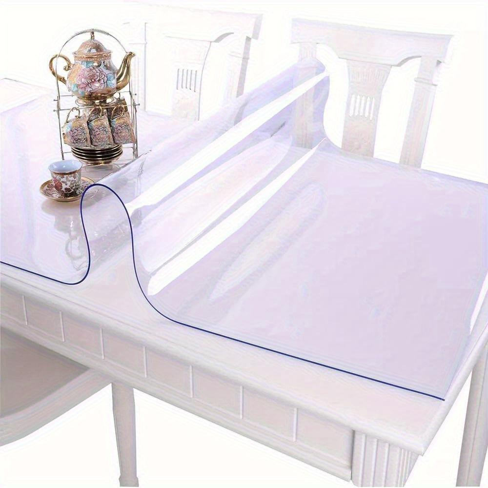 TEMU 1pc 0.25mm Ultra-thin Clear Transparent Vinyl Pvc Tablecloth Table Protector Plastic Cover 80 X 150cm