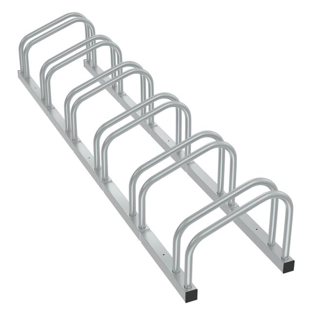 TEMU Bicycle Rack, Bicycle Parking, Steel Rack, Iron Rack, Multiple Rack Design, Suitable For 30-65mm Wheel Width Bicycle Parking, Silvery, 2/4/6/8 Gears