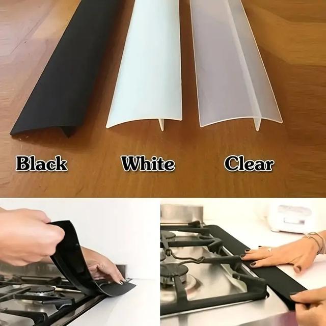 TEMU Self Adhesive Kitchen Countertop Cover Strip Silicone Seal Tape Oil Stain For Stove Sink