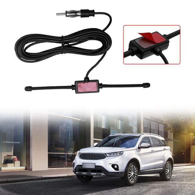TEMU Universal Car Stereo Antenna, Adhesive Mount Radio , Am Fm Tuner, Din Plug, No Battery Required, For Vehicle, Truck, Suv