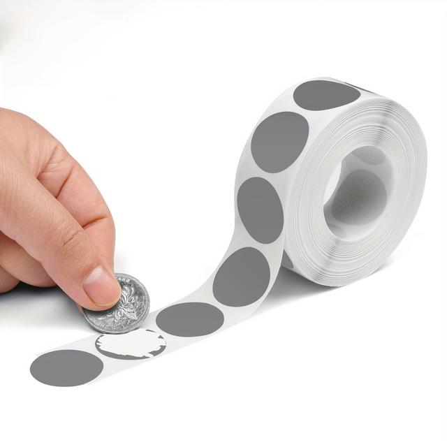 TEMU 1000pcs Of Grey Scratch Sticker, 0.63 Inch Round - Perfect For Diy Coupons, Promotions, Wedding Gifts And Game Cards, Scratch Tags
