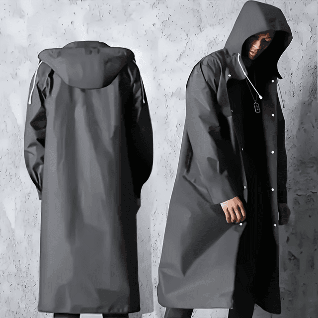 TEMU Lightweight Full-body Raincoat | High- Poncho With Adjustable Hood, Ideal For Motorcycle, Hiking, Travel - Quick-dry, Street Style Rain Gear, Fabric, Fashion Jacket