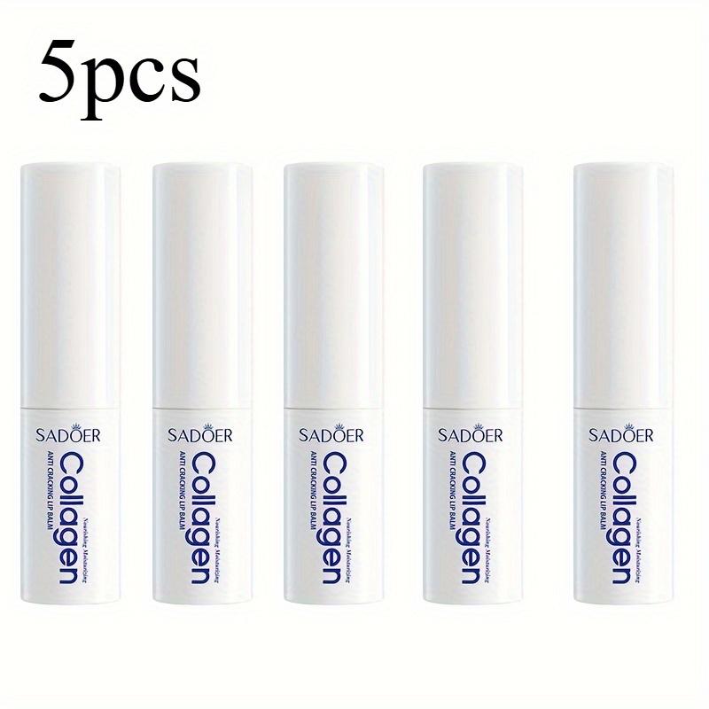TEMU 5pcs Collagen Lip Balm Set - Moisturizing And Hydrating Formula, Natural Makeup Look, Daily Lip Care For Moisturizing Lips