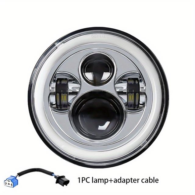 TEMU 7 Inch Motorcycle Led Headlight For Jk For For Touring Road For King For 7inch Round Led Headlight, Without Battery