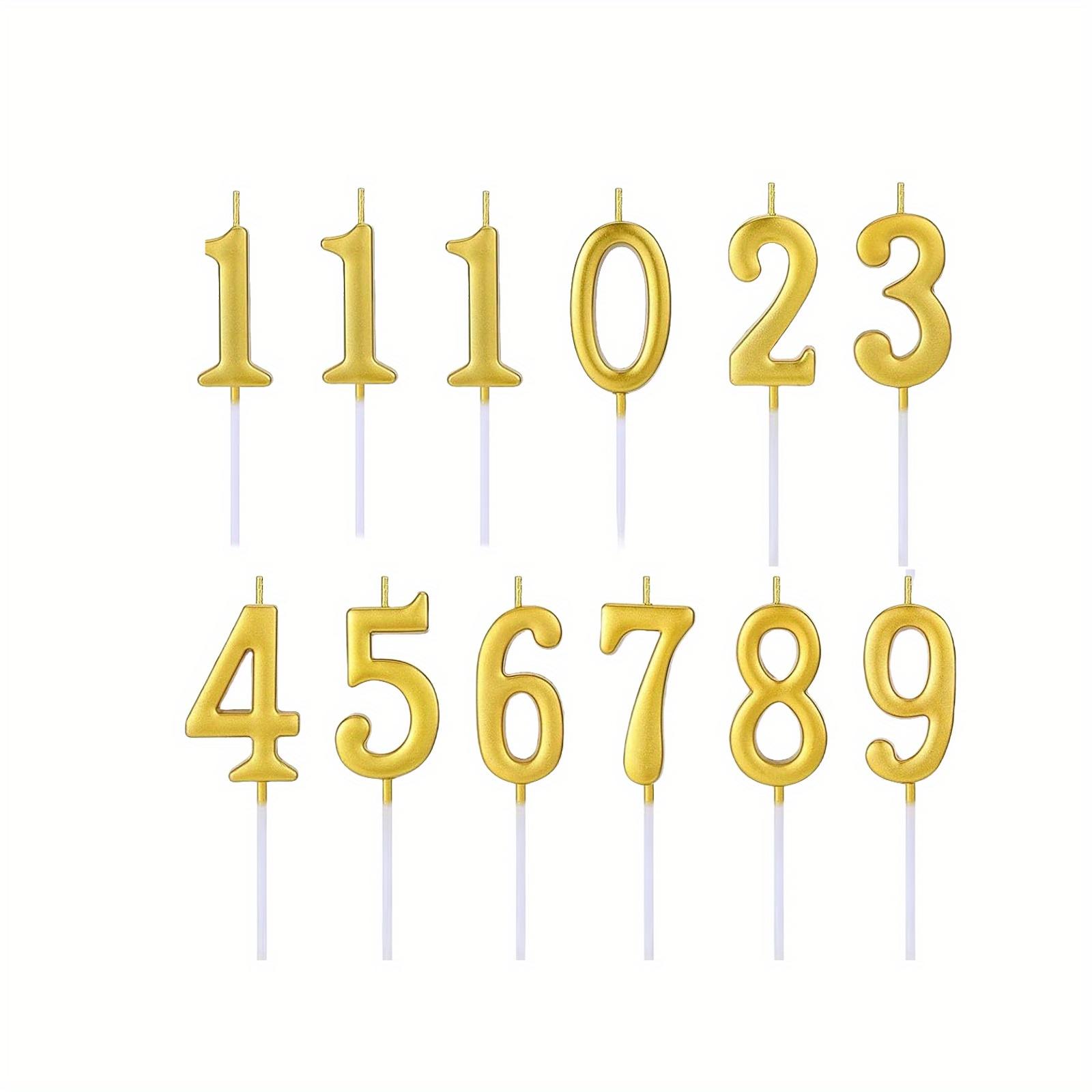 TEMU 12pcs Silvery/black/golden Birthday Candles, Number Candles, Suitable For Birthday Decorations, Wedding Anniversaries, Party Celebrations, Without Battery