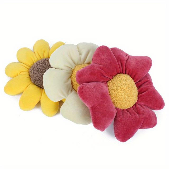 TEMU 3-pack Sunflower-shaped Toys, Tear-resistant Synthetic Fiber, Cute Chew Toys For Dogs, Cats, And Small Pets