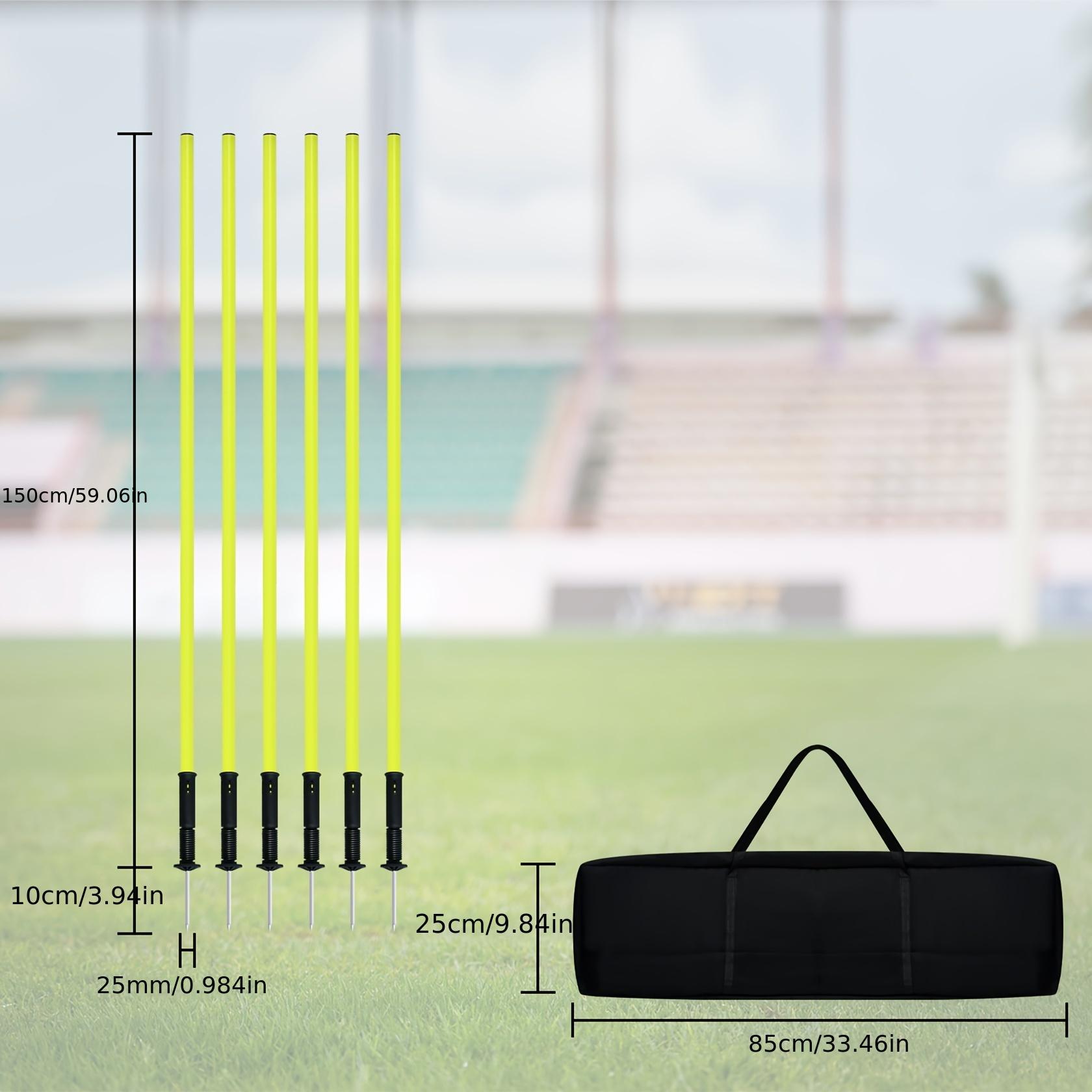 TEMU 6 Slalom 150/180cm Poles With Ground Spike Slalom Poles Football Set Slalom Poles Jumping Agility Poles Football Training Additions For Slalom Coordination Training Dog Training Set Football