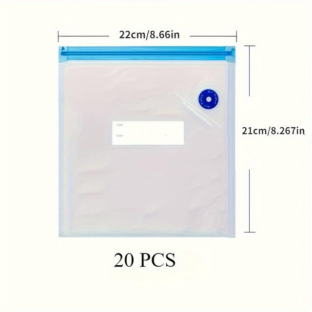 TEMU 20pcs Of Vacuum Storage Bags For Home Use, Designed For Compressing And Sealing Food And Fruits.