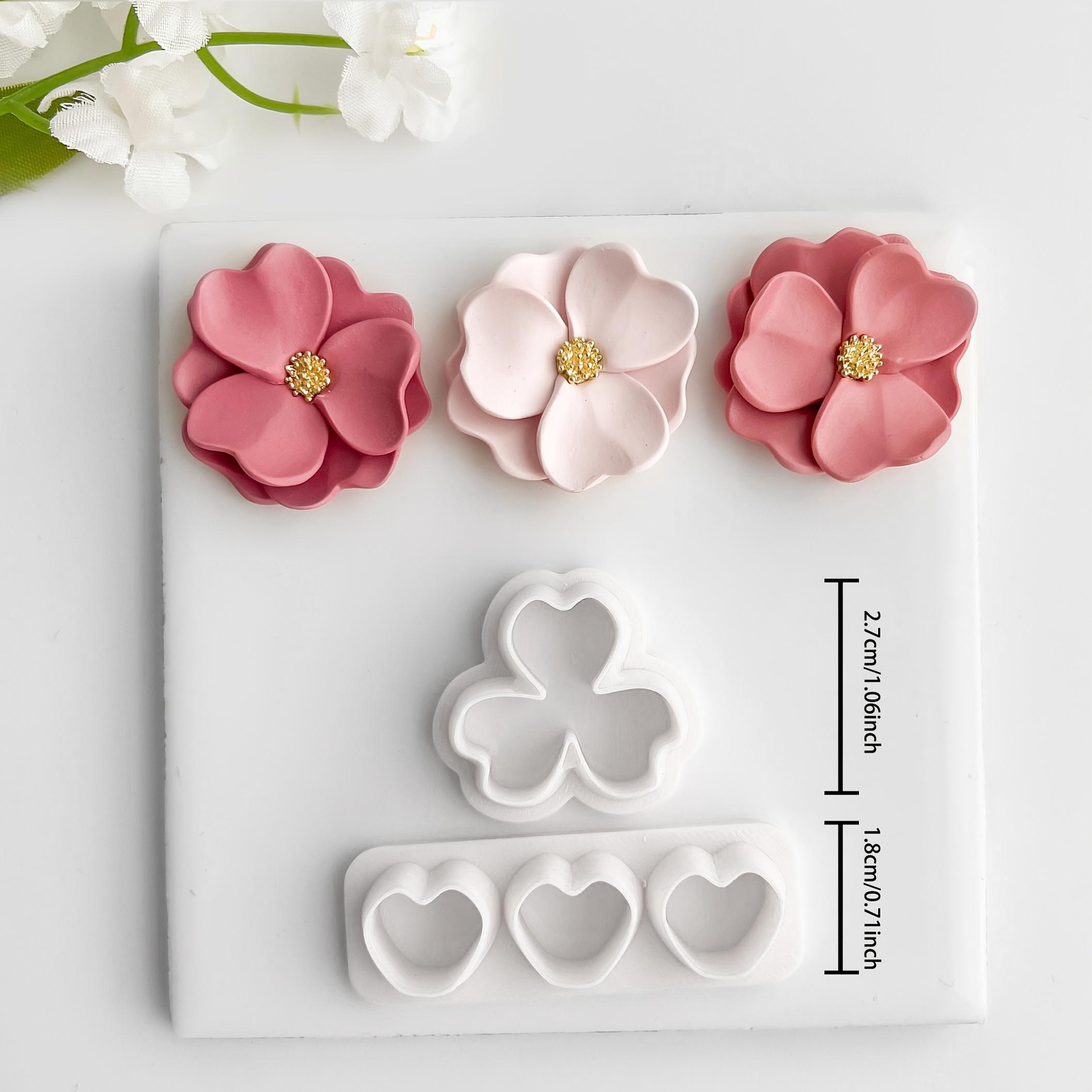 TEMU 2pcs -shaped Polymer Clay Cutters Set - Mini Petal Precision Cutting Tools For Summer/ Wedding/ Graduation Jewelry | Plastic Bezel Molds, Floral Bead Crafting Kit