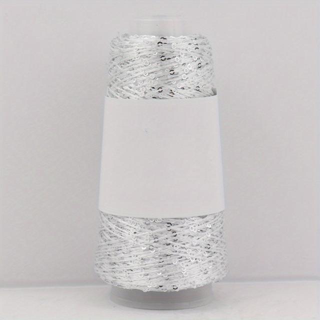 TEMU 1 Roll 50g Glitter Sequin Yarn 2mm Sparkling Sequin Yarn Hand Mixing Yarn For Knitting And Crocheting Hats And Bags Crafting Thread Sewing