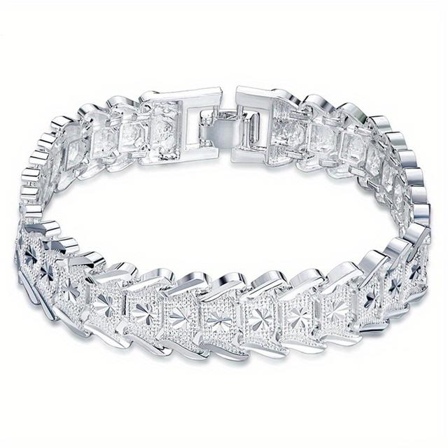 TEMU Elegant Euro Coin Pattern Wide Bracelet, Suitable For Women And Men, 12mm Wide Coin Design, Allergy Resistant, Suitable For Daily Wear And Special Occasions, Ideal Christmas Gift