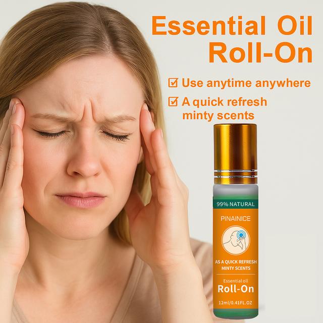 TEMU 12ml/0.41fl.-on Peppermint Eucalyptus Essential Oil, Fresh And Travel Essential, Compact And Portable For Body Care - Alcohol-free Formula