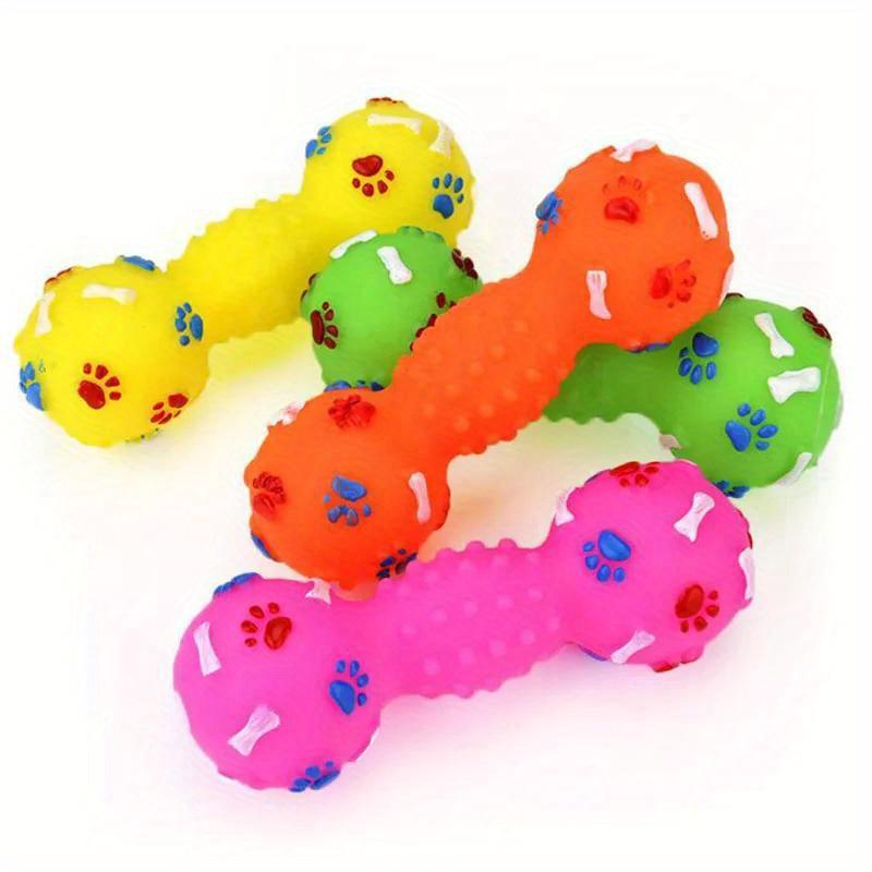 TEMU Plastic Bone Dog Toys Pet Cat Toy For Dogs Dumbbell Interactive Squeeze Chew Toy Pet Sound Dogs Toys