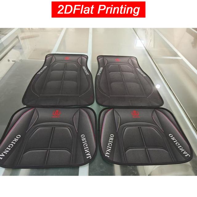 TEMU 4 Stück Elegante Y-Auto-Bodenmatten, 2D-Flachdruck, Polyesterfaser, Innenraum-Schutz, Passend Für Die Meisten Fahrzeuge, Mit Roten Und Schwarzen Mustern, Für Die Automobil-Dekoration