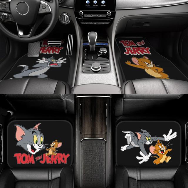 TEMU 4pcs . Car Floor Mats - Premium Durable Heat-resistant Fit Automotive Liners For Sedans, Cars, , Trucks & Suvs - Nostalgic Cartoon Protection, Vehicle Floor Coverage, Driving , Suv Owners