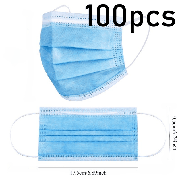 TEMU 100 Blue Masks, Unisex Masks, Fashion Items.