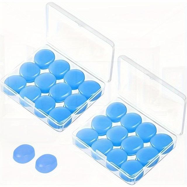 TEMU Earplugs, 32db Noise Reduction For Sleep & Swimming, Reusable, Waterproof, Blue, Universal Size – Pack Of 30