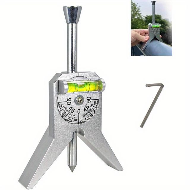TEMU High-quality Pipe Center Locator Tool - Made Of Aluminum With A 4" Y-base And An Adjustable Dial Bubble Protractor For Accurate Pipe Diameter Measurement (0.5" And Above)