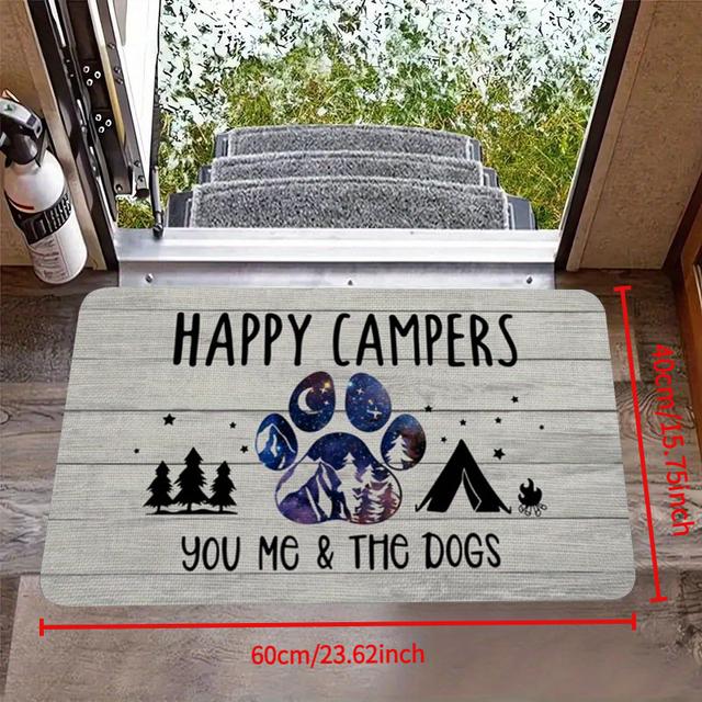 TEMU Welcome Mat For Campers - Washable, Soft Material, Absorbent, Strong Non-slip Indoor And Outdoor Decorative Rug, Suitable For Camping And Rv Enthusiasts