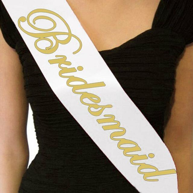 TEMU 15pcs Bachelorette Party Sash Set - Golden & White, Bride, Bridesmaids, And Mothers Of The Bride - Polyester, Hand Wash Only