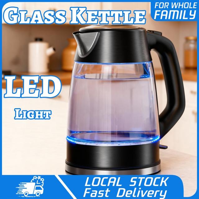 TEMU Glass Electric Kettle With Stainless - Fast Boiling Glass Tea Kettle, Compact , Glass Boiling Pot With Stainless (no Plug For / Sockets) - For Boiling Water, Tea & Making At /
