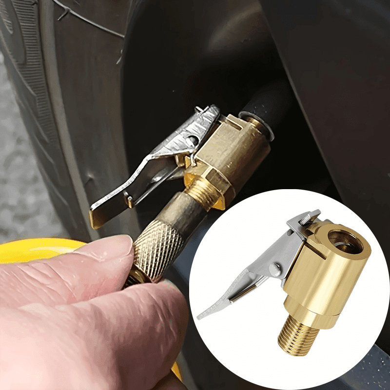 TEMU Universal Car Tire Inflation Pump Connector - Metal Valve Adapter For Filling, Durable Automotive Tire Additions For All Vehicles