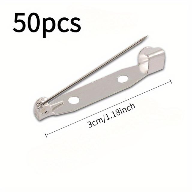 TEMU 50 Used Basic Jewelry Making Pin Bases With Multiple Color Options For Brooches, Badges, And Clothing Pin Base Jewelry Components
