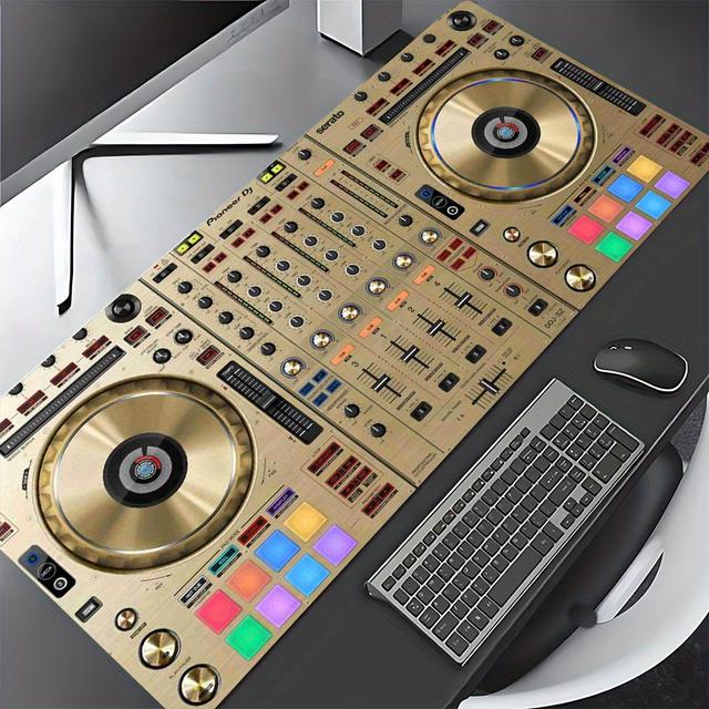 TEMU 1 Ddj-sz , Golden Controller Mouse Mat & Office Table Mat - Vivid Polyester Backed, Non-slip Rubber Base, Ideal For Gaming And Office Use, Gaming Table Mat | Vivid Tableto