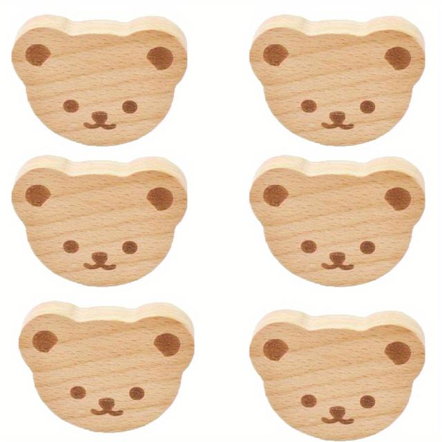 TEMU Ensemble de boutons en bois en d' disponibles en packs de 10, 8, 6 ou 4, fabriqués en bois de hêtre. Idéal pour les armoires, les tiroirs et de salle de bain, livré avec des vis.