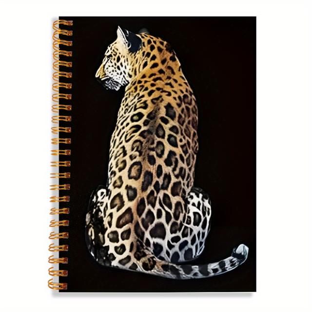 TEMU 1 قطعة دفتر ملاحظات حلزوني بطبعة - 50 صفحة، 5.5 × 8.3 بوصة، غطاء أسود أنيق مع ربط حلزوني للعمل والدراسة والمنزل والمكتب، دفاتر ملاحظات للمدرسة