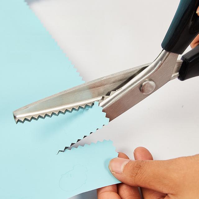TEMU 5mm Triangular Sawtooth Carbon Steel Shears Professional Zig Zag Cut Scissors Serrated Edge Pinking Shears For Sewing Craft Fabric Cutting