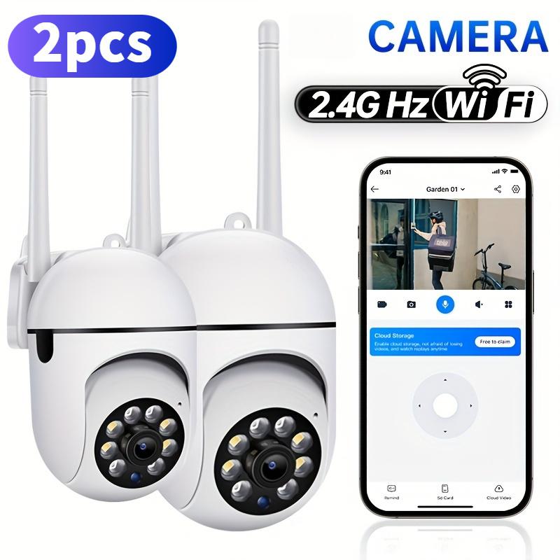 TEMU 2pcs 2.0million Pixel Security Cameras, 2., 2mp Fhd, Detection, 355° Horizontal Rotate And Vertical Tilt, Night Vision, Audio, Cloud Storage And Sd Card Storage