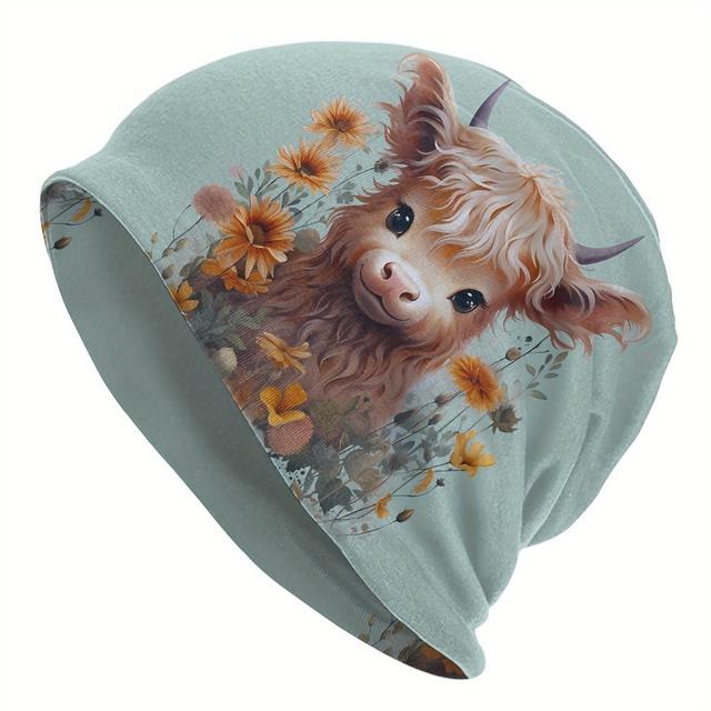 TEMU Highland Cow Beanies Caps Hat Fashion Bonnet Hats Men