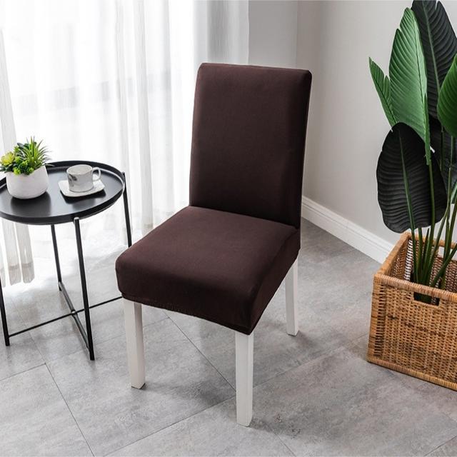 TEMU 1pc Elastic Solid Color Chair Cover, Stretchable Dining Chair Protector, Dirt Resistant & Easy To Clean, Warm Polyester Fabric, Decoration For Restaurants, Weddings,