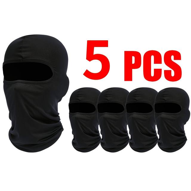 TEMU 5pcs Unisex Ear Protection And Windproof Fashion Balaclava - Breathable Fabric - For Summer Outdoor Activities - Suitable For Cycling, Hiking & Running - Great Gift For