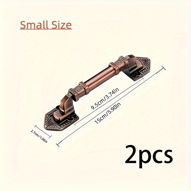 TEMU 2 Piezas de Tiradores de Aleación de Aluminio Bronce Antiguo, Estilo Vintage para Puertas y Cajones, Decoración de Herrajes para el Hogar, Fácil Instalación