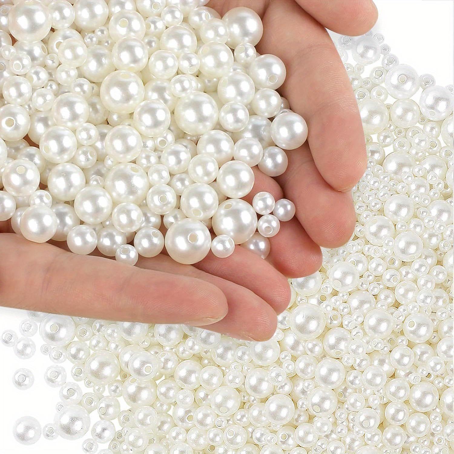 TEMU 1000/ 1300pcs Acrylic Pearl Polished Loose Beads Beading Kits Round Beads For Jewelry Making Crafting Necklaces Bracelets Earrings Rings Jewelry Making Supplies